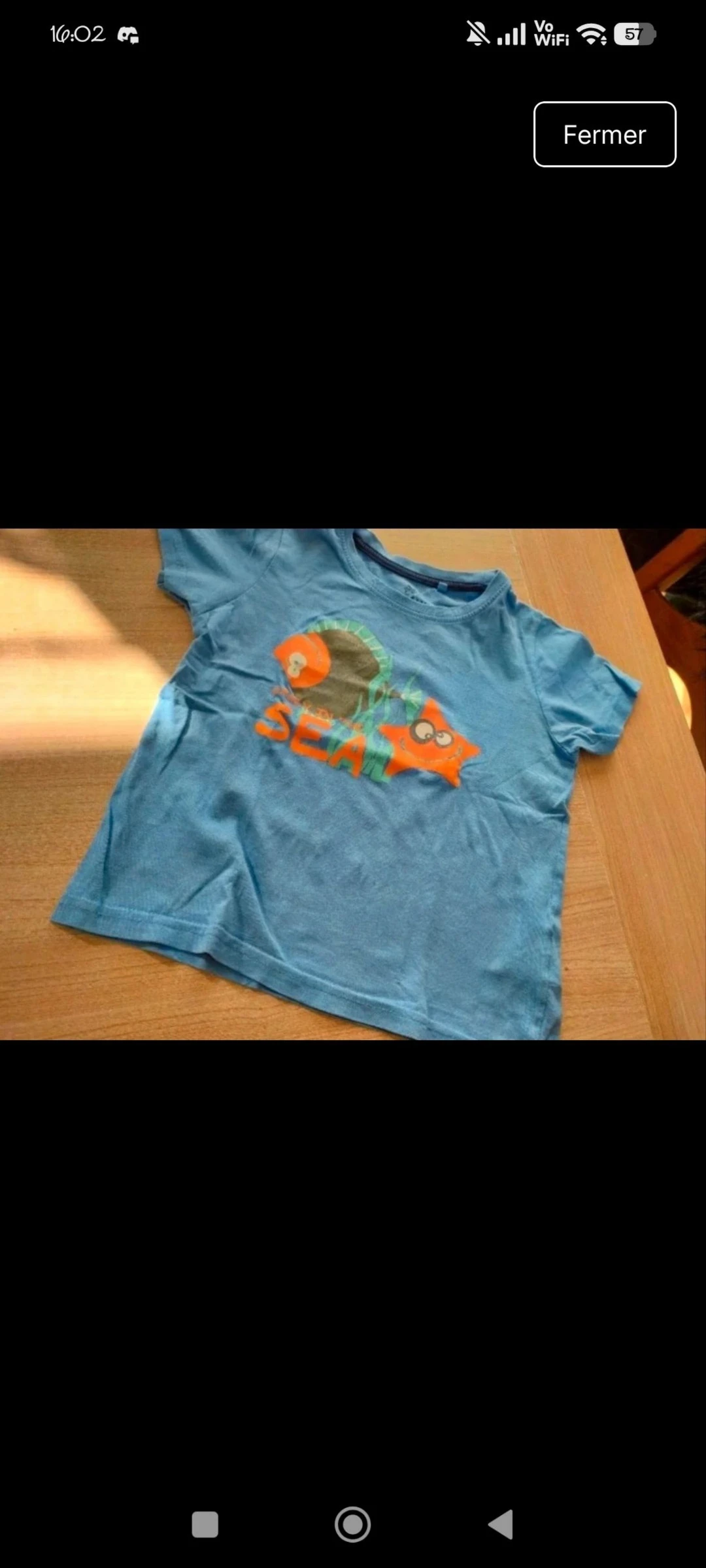 T-shirt enfant bleu motif "Sea"